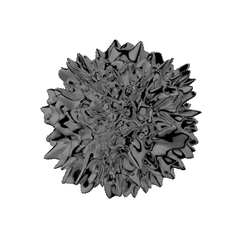 Animated spiked chrome sphere